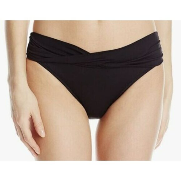 Seafolly Other - NWT Seafolly Women's Twist Band Hipster Full Coverage Bikini Bottom Black 6 USA